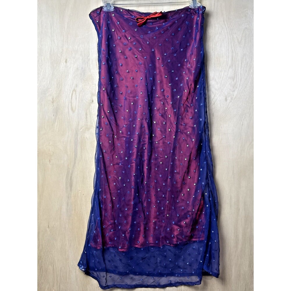 Vintage 90s Y2K Mesh Tulle Maxi SkPurple Tulle Red Layered Maxi Skirt WhismyGoth